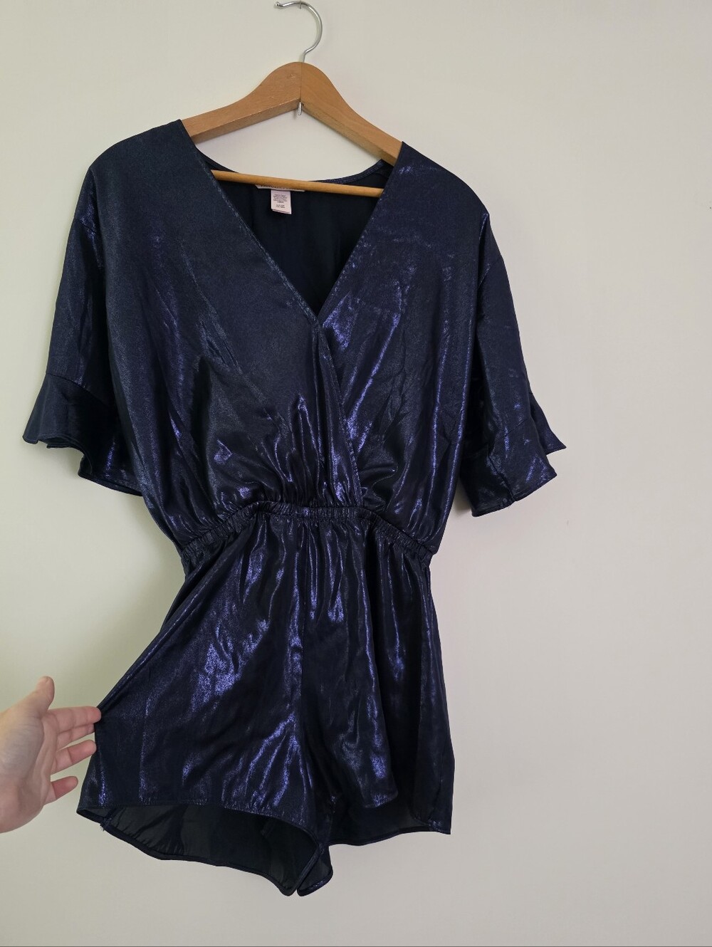 Victoria's Secret Shimmer Romper Womns S Midnight Blue Summer Festival Night Out